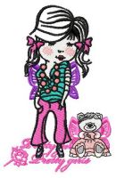Beautiful pretty girls embroidery design