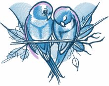 Two loving swallows embroidery design