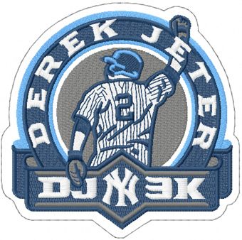 Derek Jeter NY logo machine embroidery design