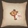 Embroidered cushion with romantic teddy bear design