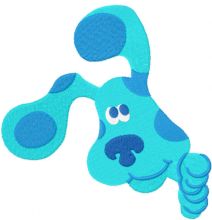 Blues clues peeps out from around the corner embroidery design