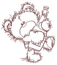 Teddy bear with champagne 3 embroidery design
