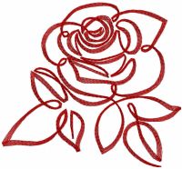 Red rose ribbon free embroidery design