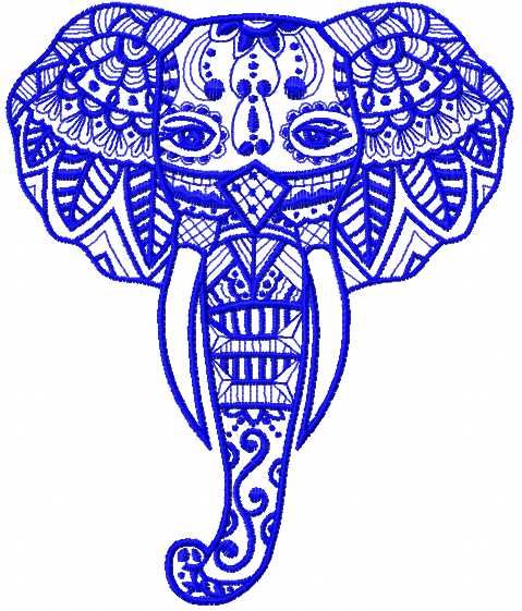 tribal elephant embroidery design