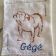Embroidered napkin with bulldog free design