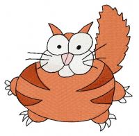 Crazy cat 5 embroidery design