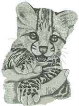 Baby cheetah embroidery design
