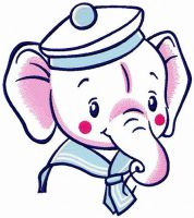 Elephant boy embroidery design