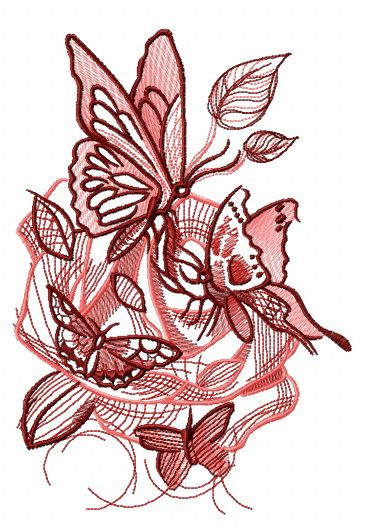 Dance of butterflies machine embroidery design