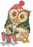 Granny owl's fairy tale embroidery design