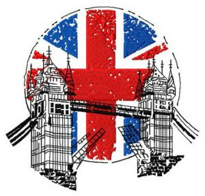 London England 3 embroidery design