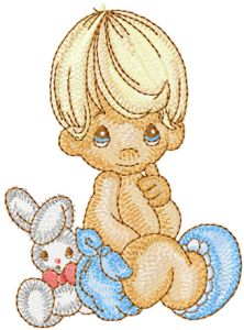 Boy with Toy embroidery design