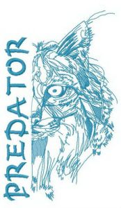 Bobcat half muzzle embroidery design