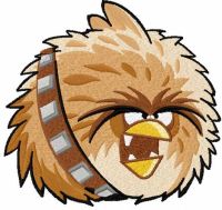 Angry bird with weapon embroidery design