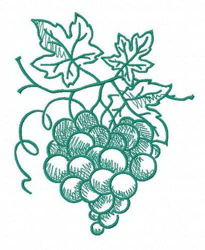 Green grapes 2 machine embroidery design