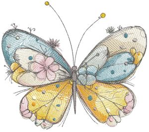 Butterfly crayons embroidery design