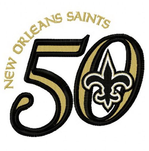 New Orleans Saints 50th anniversary 2 machine embroidery design