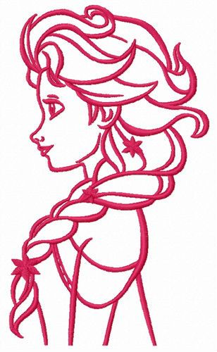 Young Elsa machine embroidery design