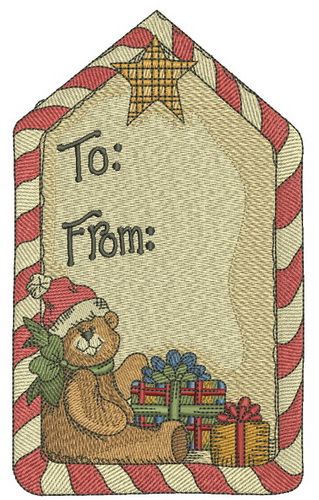 Christmas gift label machine embroidery design