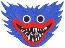 Huggy Wuggy face embroidery design