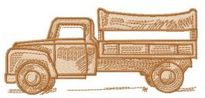 Wooden truck 2 embroidery design