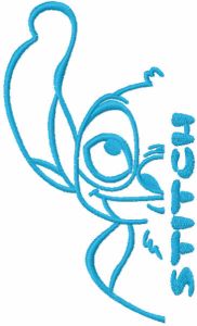 Stitch side one colored embroidery design