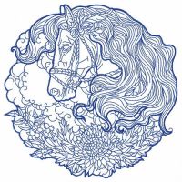 Romantic horse 4 embroidery design