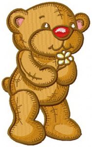 Old style teddy bear embroidery design