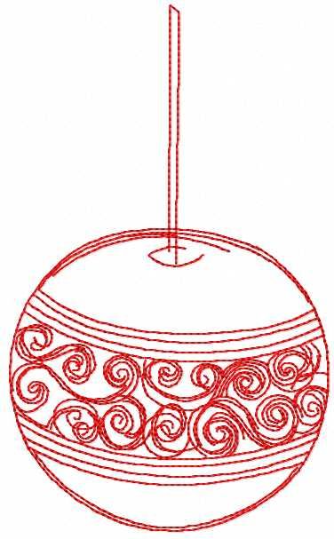 Chrristmas red ball embroidery design