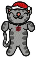 Christmas soft kitten embroidery design