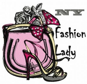 NY fashion lady embroidery design