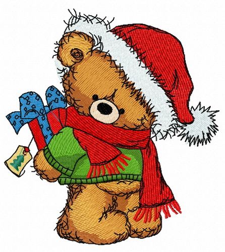 Christmas teddy bear 8 machine embroidery design