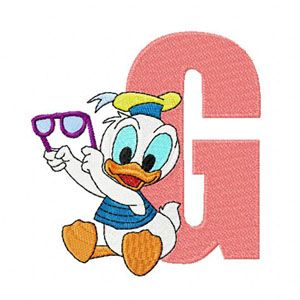 Duck G - My Glasses machine embroidery design