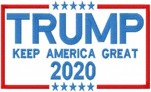 Trump keep America great 2020 embroidery design