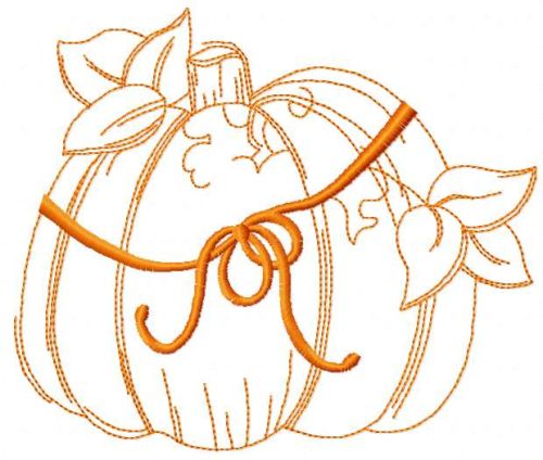 Orange halloween pumpkin free embroidery design