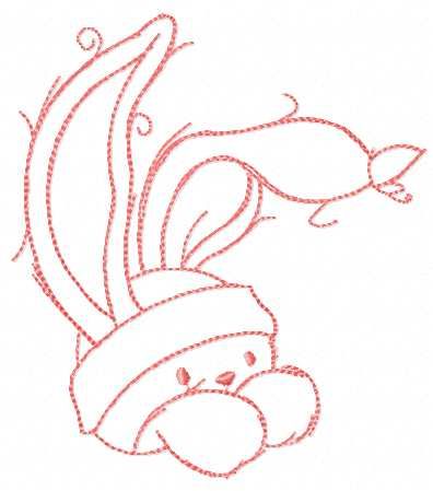 Little cute funny bunny free embroidery design