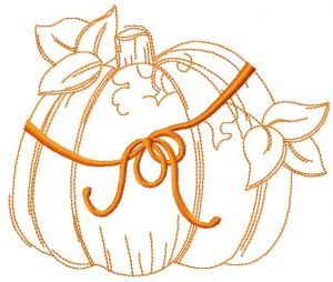 Orange Halloween pumpkin embroidery design