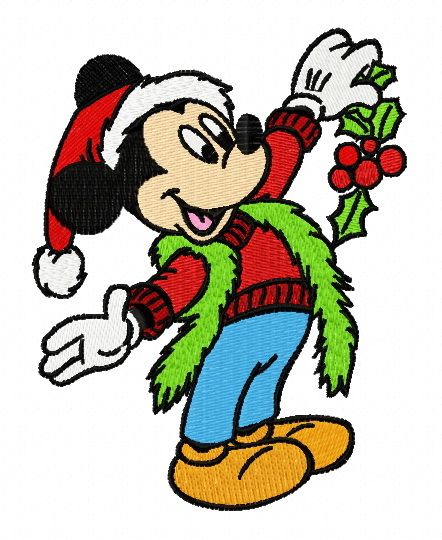 Christmas Mickey Mouse 4 machine embroidery design
