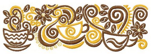 Coffee cup 12 machine embroidery design
