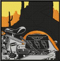 Retro Moto Racing Vintage label embroidery design