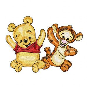 Baby Pooh and Baby Tigger 3 embroidery design