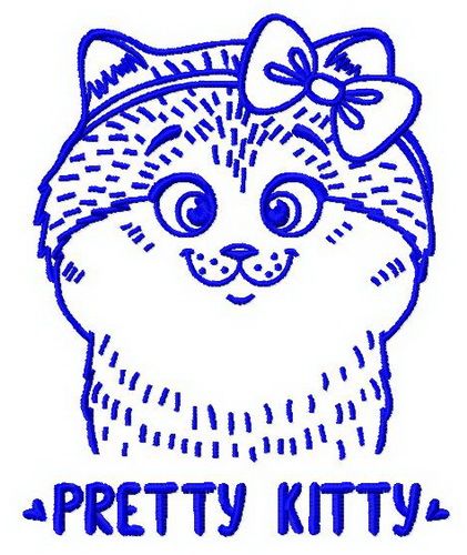 Pretty kitty 4 machine embroidery design