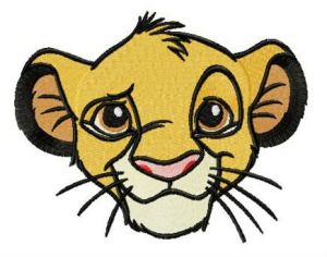 Young Simba muzzle embroidery design