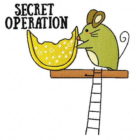 Secret operation machine embroidery design