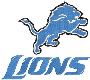 Detroit Lions big logo embroidery design