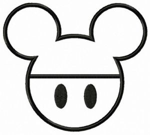 Mickey emblem applique embroidery design