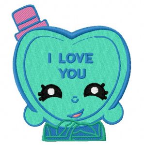 I love you heart embroidery design