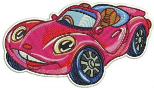 Pink Porsche embroidery design