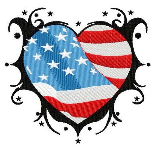 American heart 3 machine embroidery design