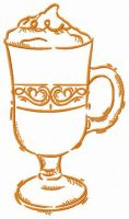 Glass of latte macchiato embroidery design